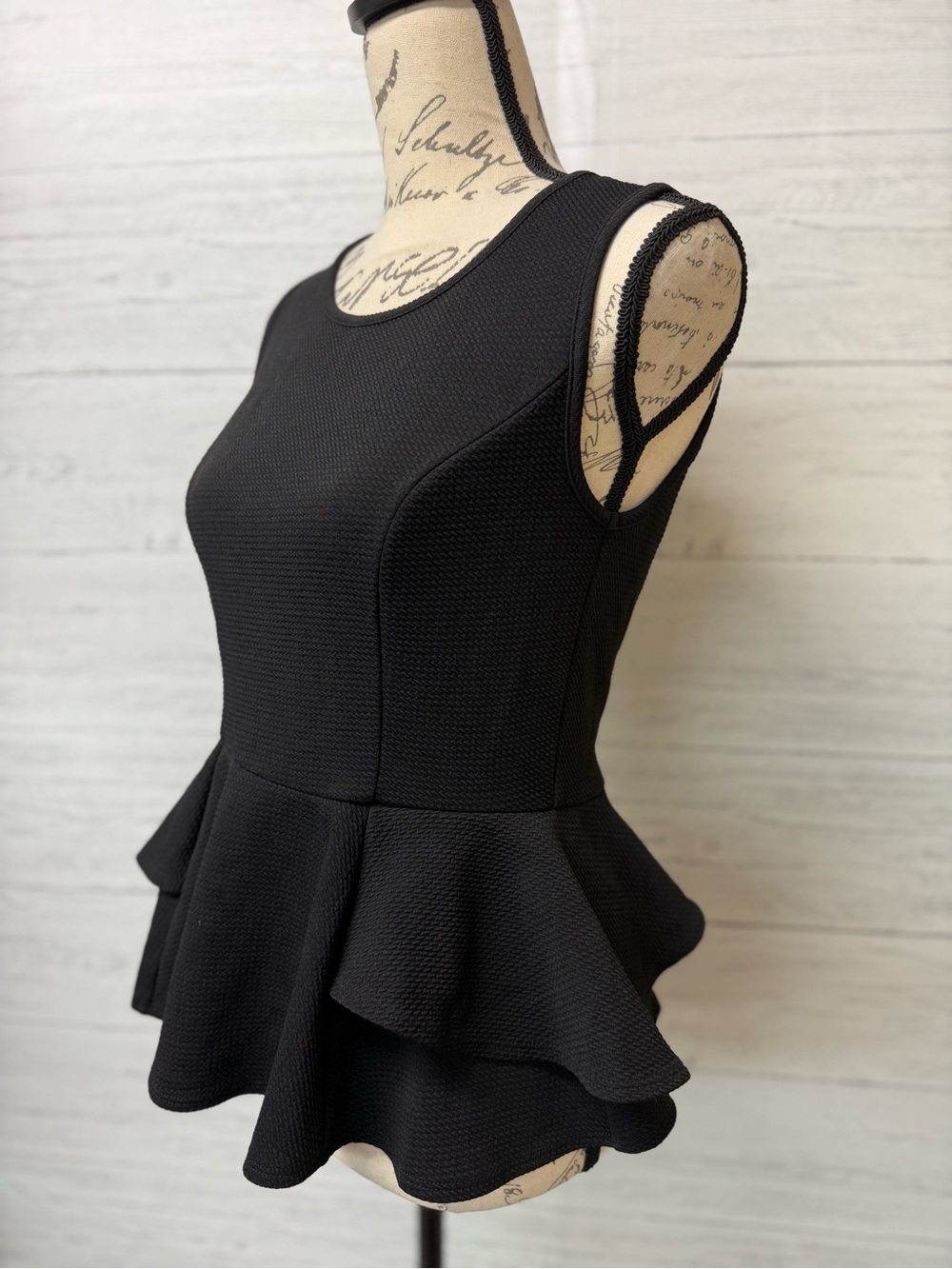 Women’s Black Peplum Tank Top by Thalia Sodi